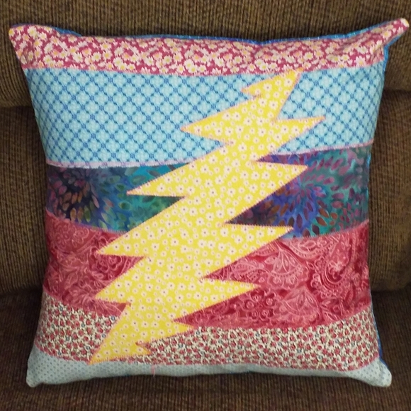 Hand Crafted Other - One of a kind patchwork grateful dead pillow